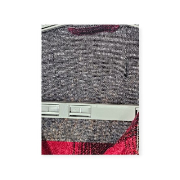 Lemon Aid Red & Black Distressed Plaid Button-Up Shirt Large Pockets - Picture 10 of 10